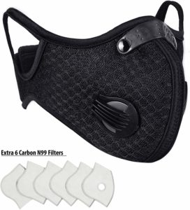 VTER Face Breathing Mask - With Valves & Extra 6 Carbon N99 Filters